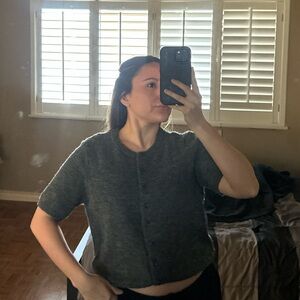 H&M Gray Button-Up Cardigan